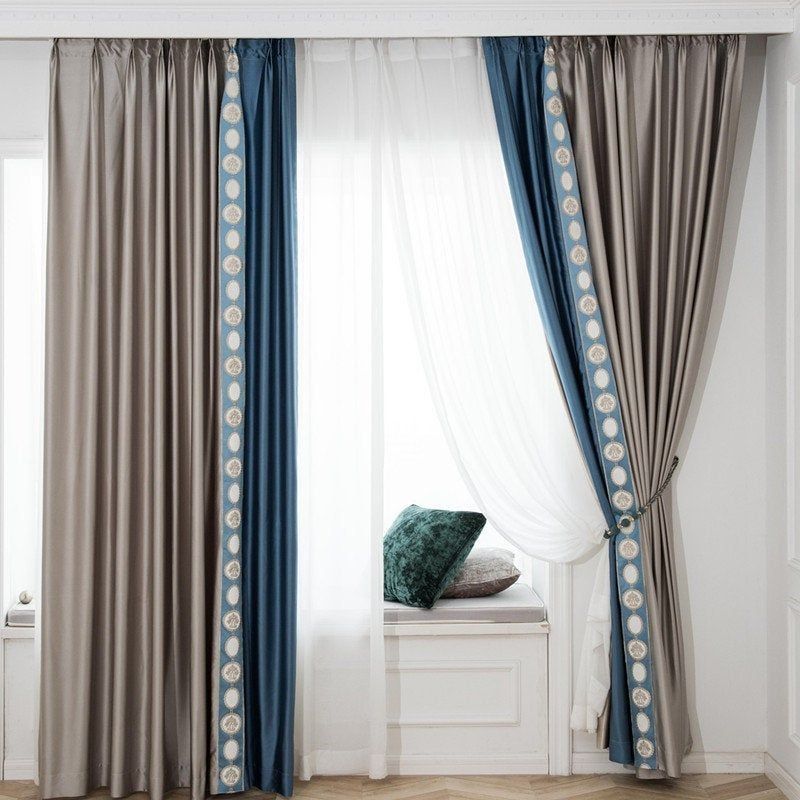 Silk Embroidered Drapery Panel